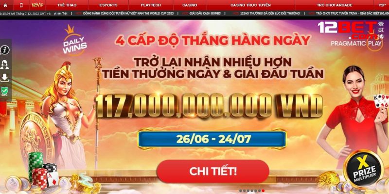 12Bet - đăng ký tài khoản thành viên nhận thưởng 2023