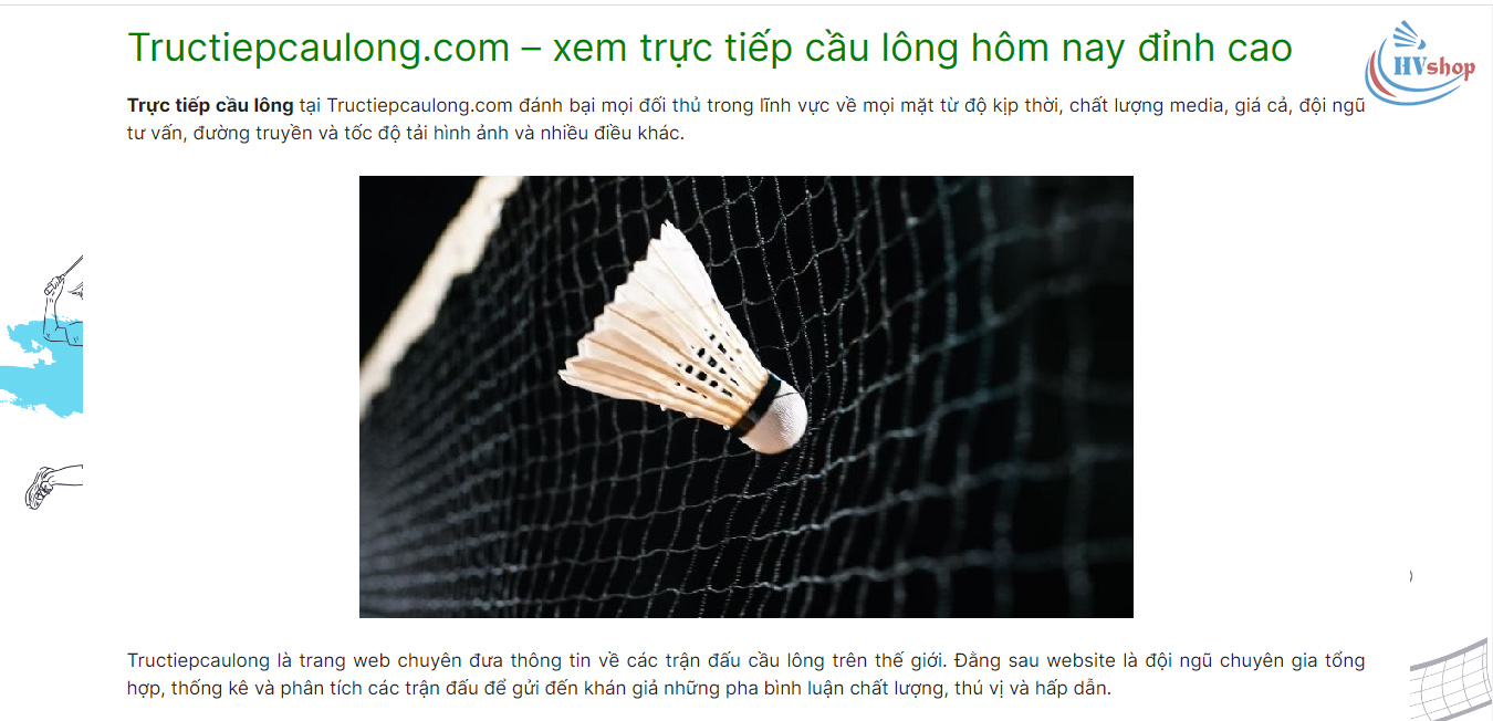 Link xem trực tiếp cầu lông hôm nay (Không giật lag tốc độ cao)